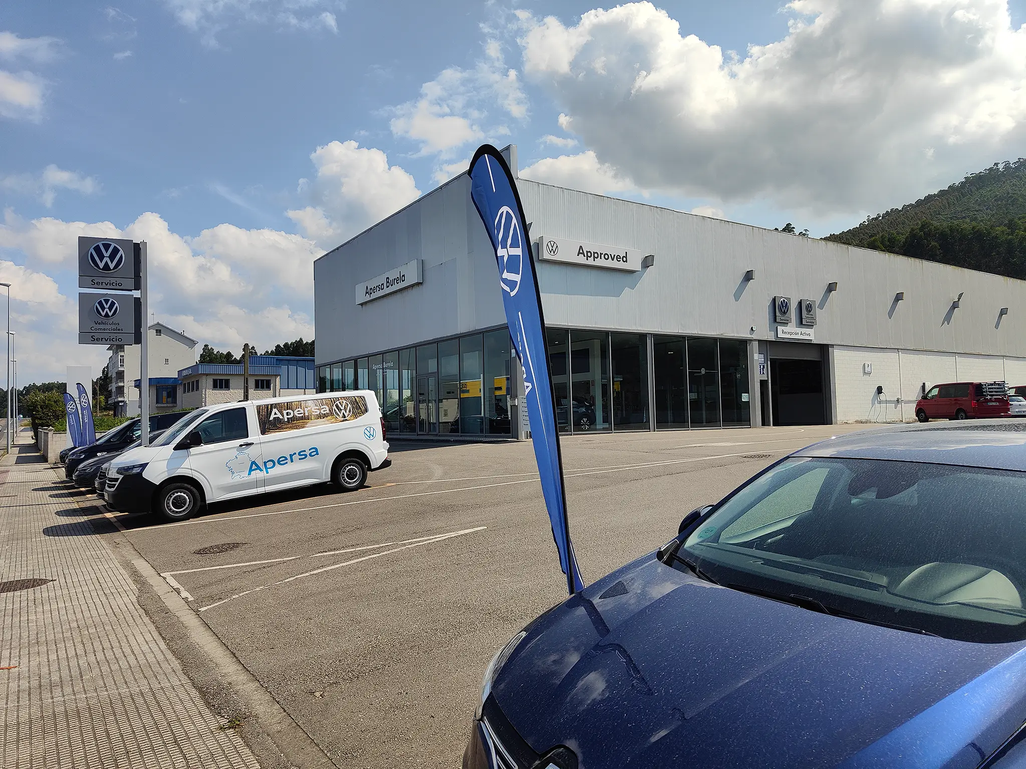 Vista panorámica de las instalaciones de Apersa Burela, servicio oficial Volkswagen